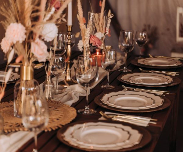 Candlelit Formal Table setting decor for event